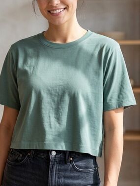 All In Motion Green Cropped Workout T-Shirt